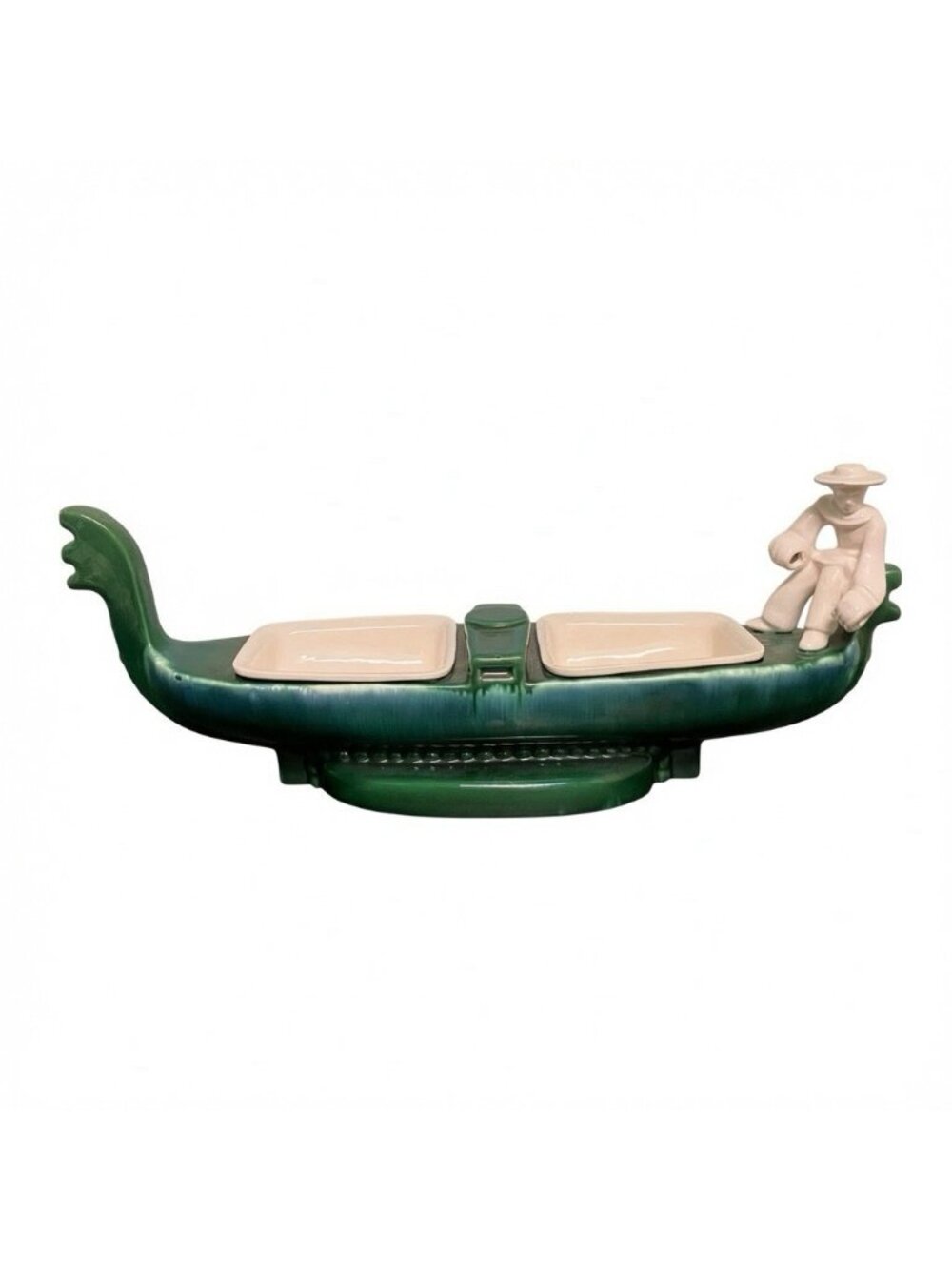 Vintage Royal Haeger Green Gondola Centerpiece Gondolier Mid Century